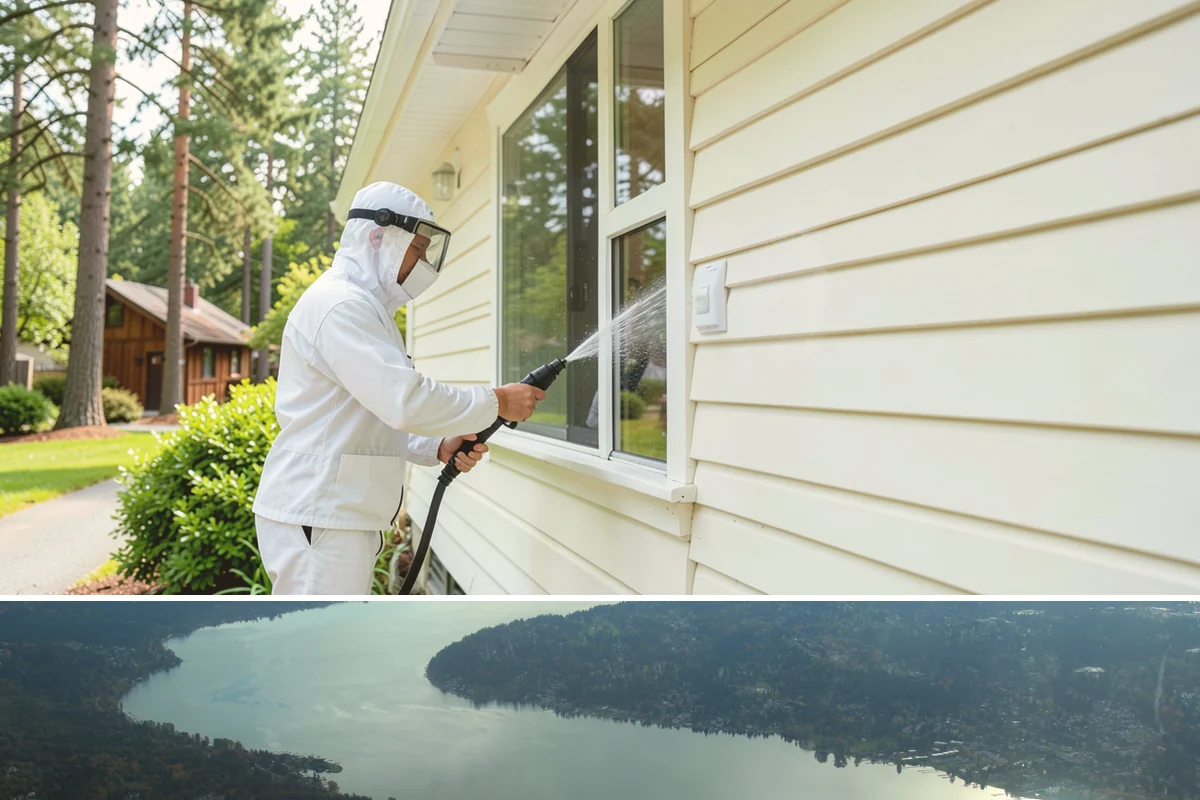 Balcony Cleaning in Sammamish, King County, WA - Late spring cleaning clears winter moss and readies the balcony for warm-weather use and open views.
