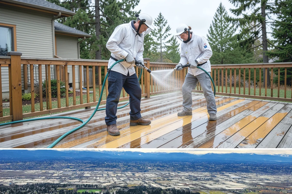 Balcony Cleaning in SeaTac, King County, WA - Late spring cleaning clears winter moss and readies the balcony for warm-weather use and open views.