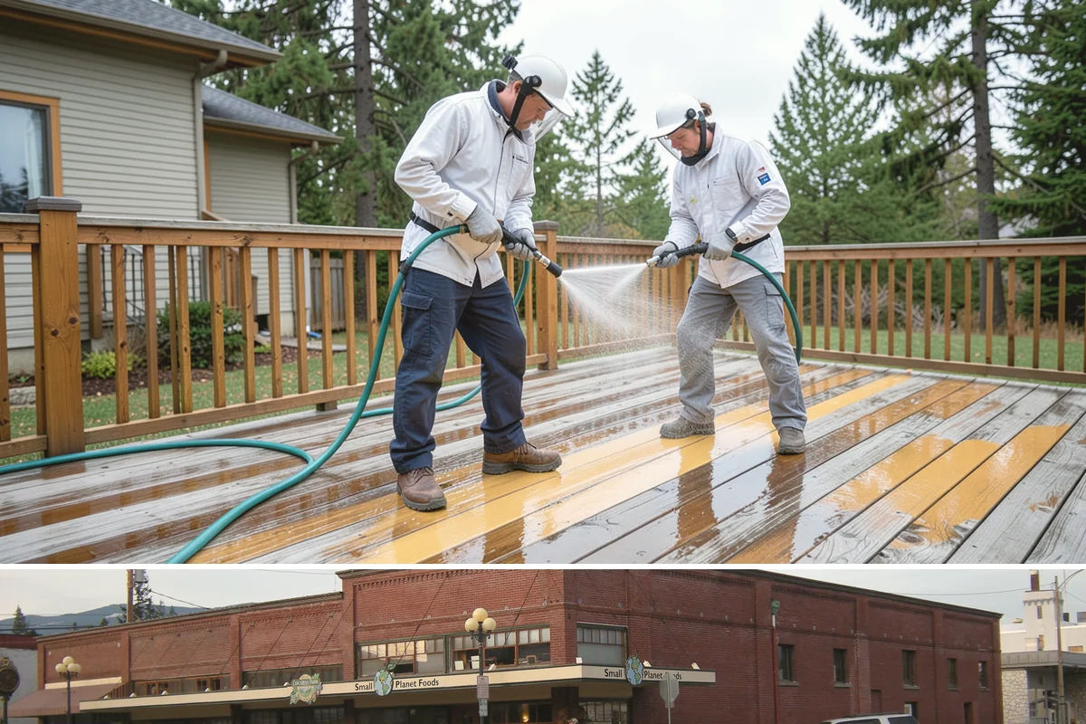 Balcony Cleaning in Sedro-Woolley, Skagit County, WA - Late spring cleaning clears winter moss and readies the balcony for warm-weather use and open views.