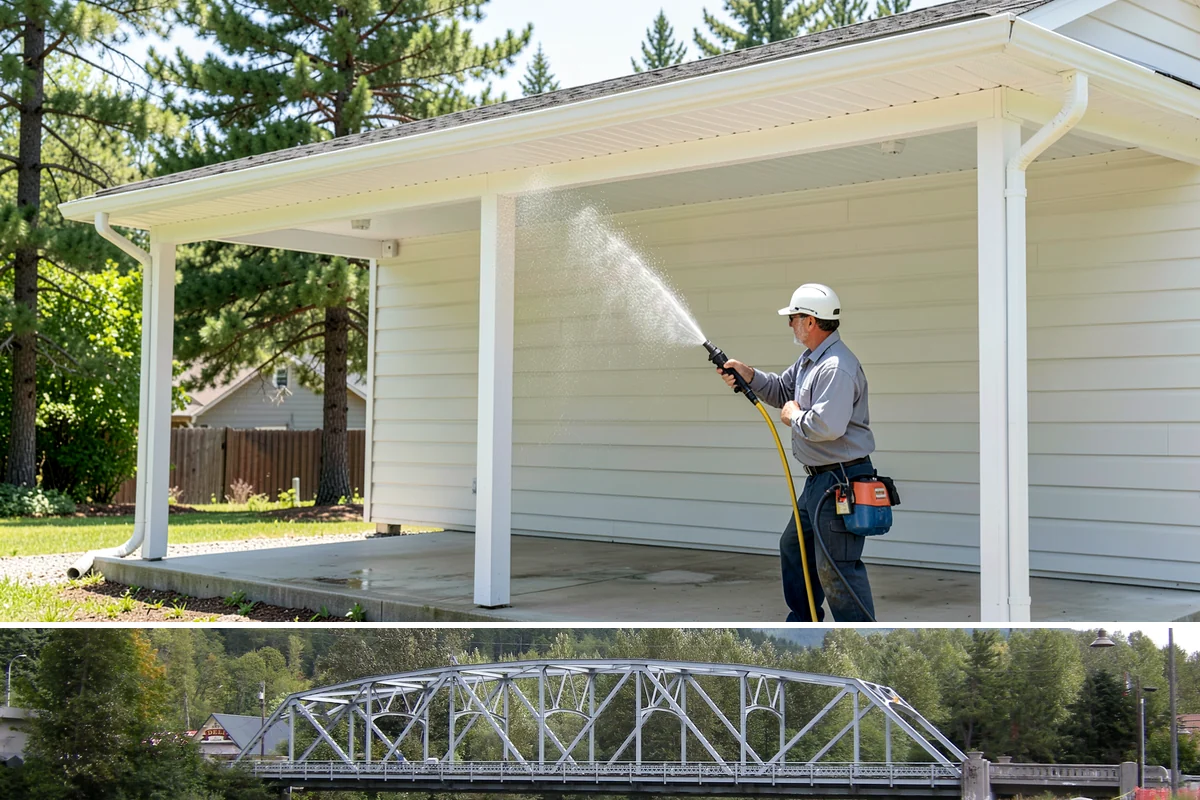 Balcony Cleaning in Skykomish, King County, WA - Late spring cleaning clears winter moss and readies the balcony for warm-weather use and open views.