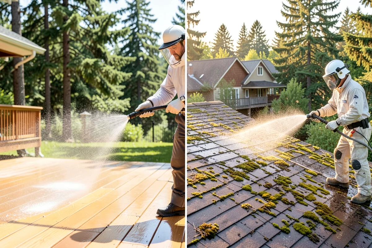 Balcony Cleaning in Snoqualmie, King County, WA - Clear furniture and loose debris from the balcony