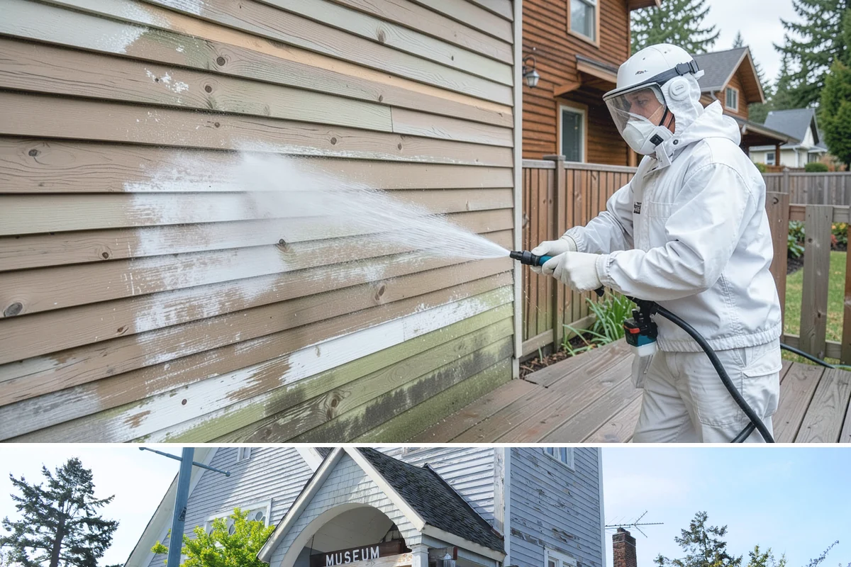 Balcony Cleaning in Steilacoom, Pierce County, WA - Late spring cleaning clears winter moss and readies the balcony for warm-weather use and open views.