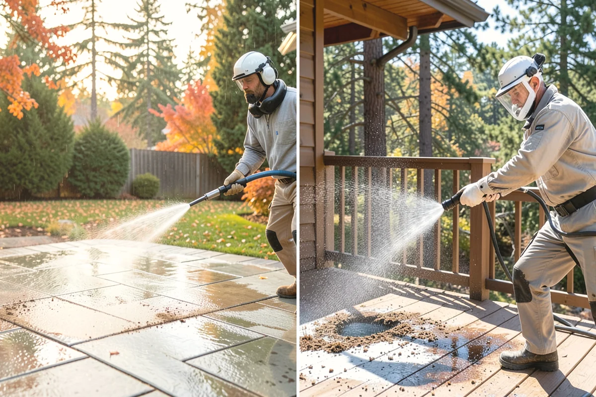 Balcony Cleaning in Tacoma, Pierce County, WA - Clear furniture and loose debris from the balcony