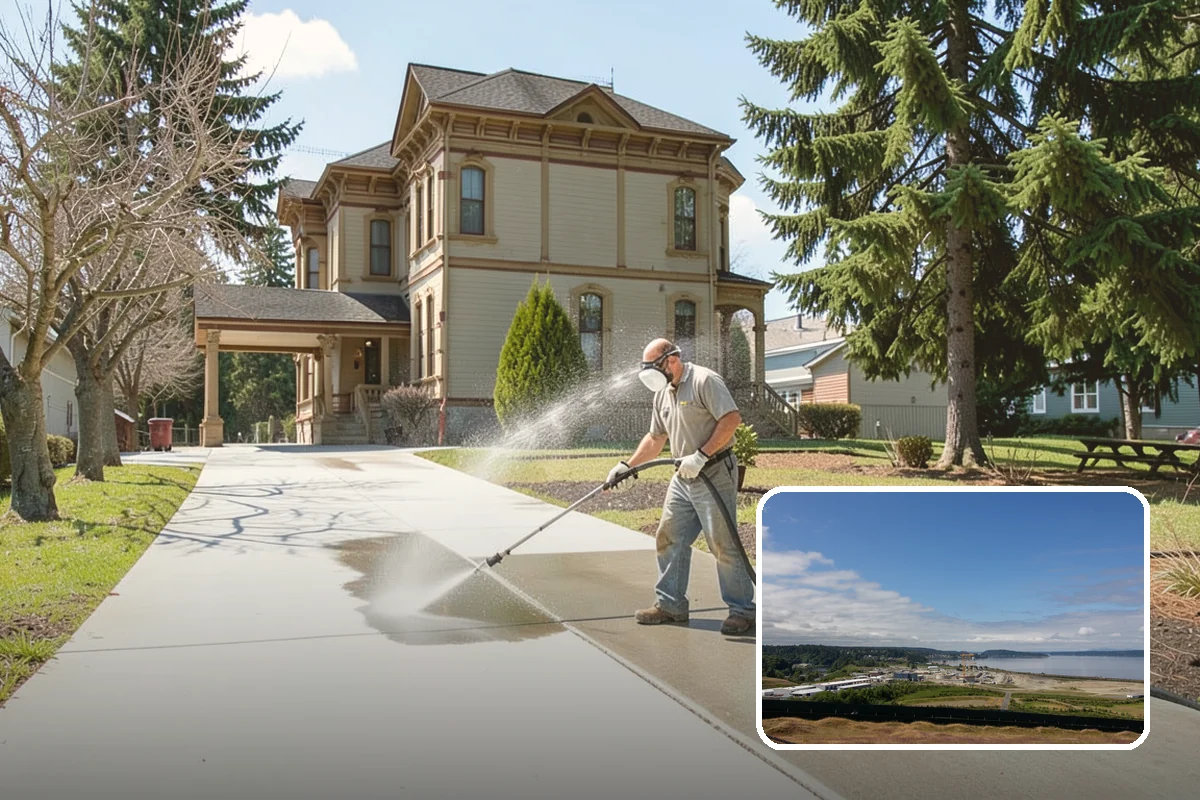 Balcony Cleaning in University Place, Pierce County, WA - Removes slick moss and film from balcony flooring