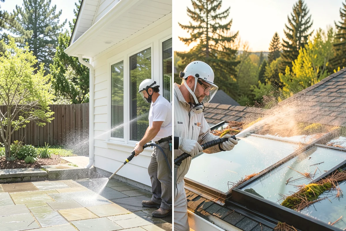 Balcony Cleaning in University Place, Pierce County, WA - Clear furniture and loose debris from the balcony