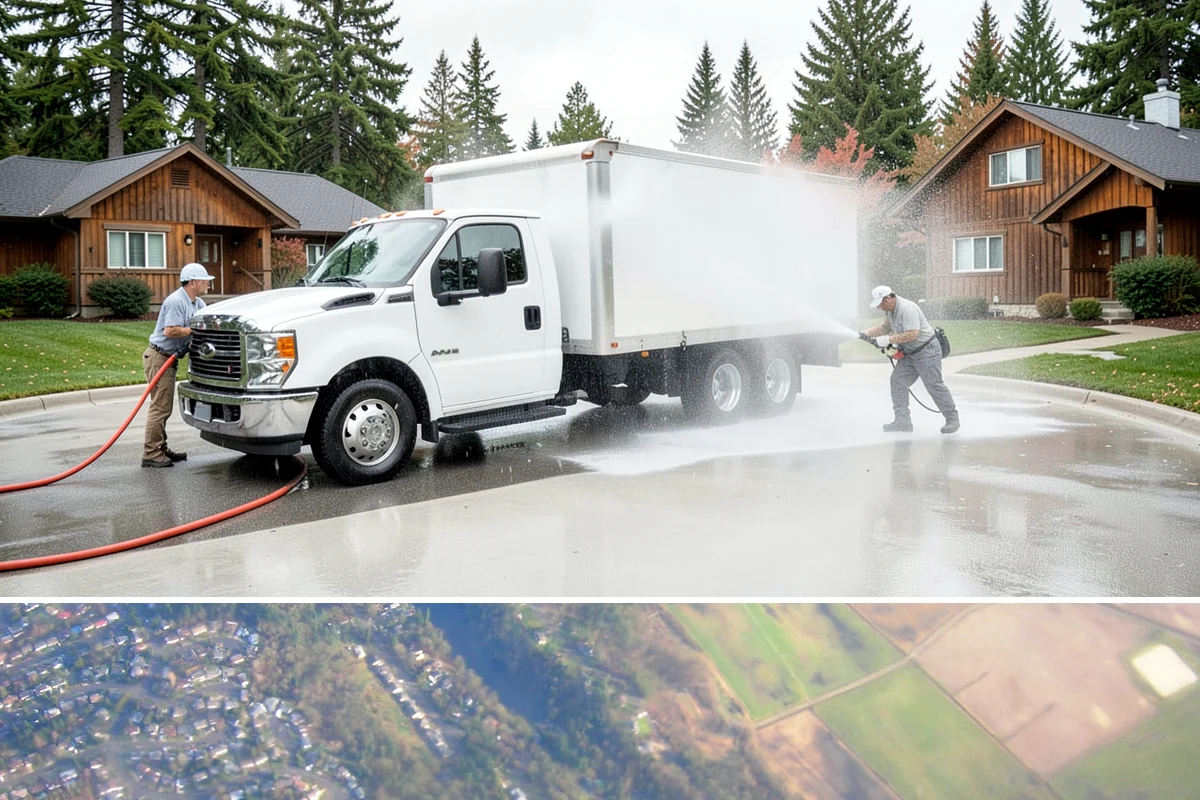 Bank Exterior Cleaning in Algona, King County, WA - Quarterly cleaning keeps a bank exterior consistently sharp, with added attention in spring when pollen and algae peak.