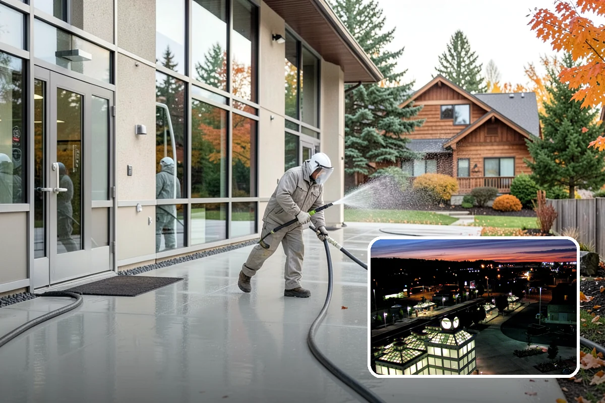 Bank Exterior Cleaning in Auburn, King County, WA - Maintains a clean, trustworthy image at every customer touch point
