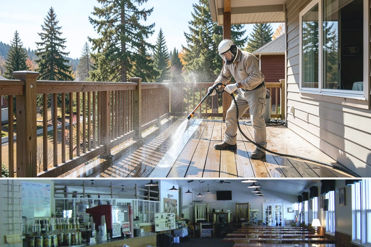 Bank Exterior Cleaning in Black Diamond, King County, WA - Quarterly cleaning keeps a bank exterior consistently sharp, with added attention in spring when pollen and algae peak.