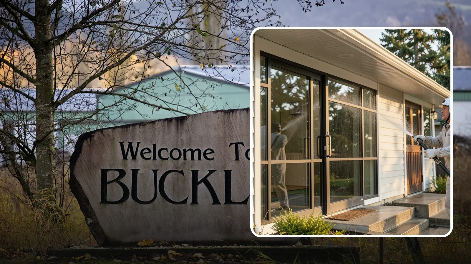 Bank Exterior Cleaning in Buckley, Pierce County, WA - Polished exterior cleaning for banks and credit unions that keeps facades, entrances, ATM areas, and drive-up lanes looking...