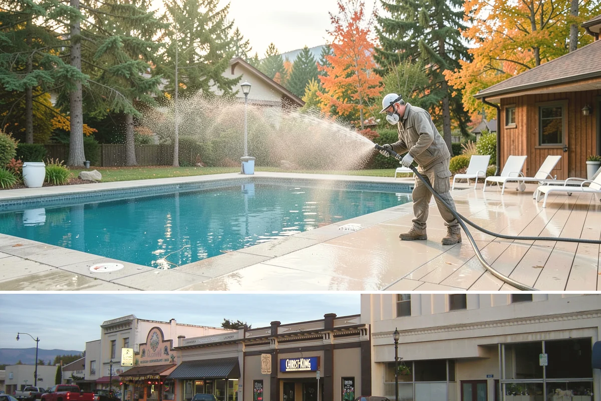 Bank Exterior Cleaning in Burlington, Skagit County, WA - Quarterly cleaning keeps a bank exterior consistently sharp, with added attention in spring when pollen and algae peak.
