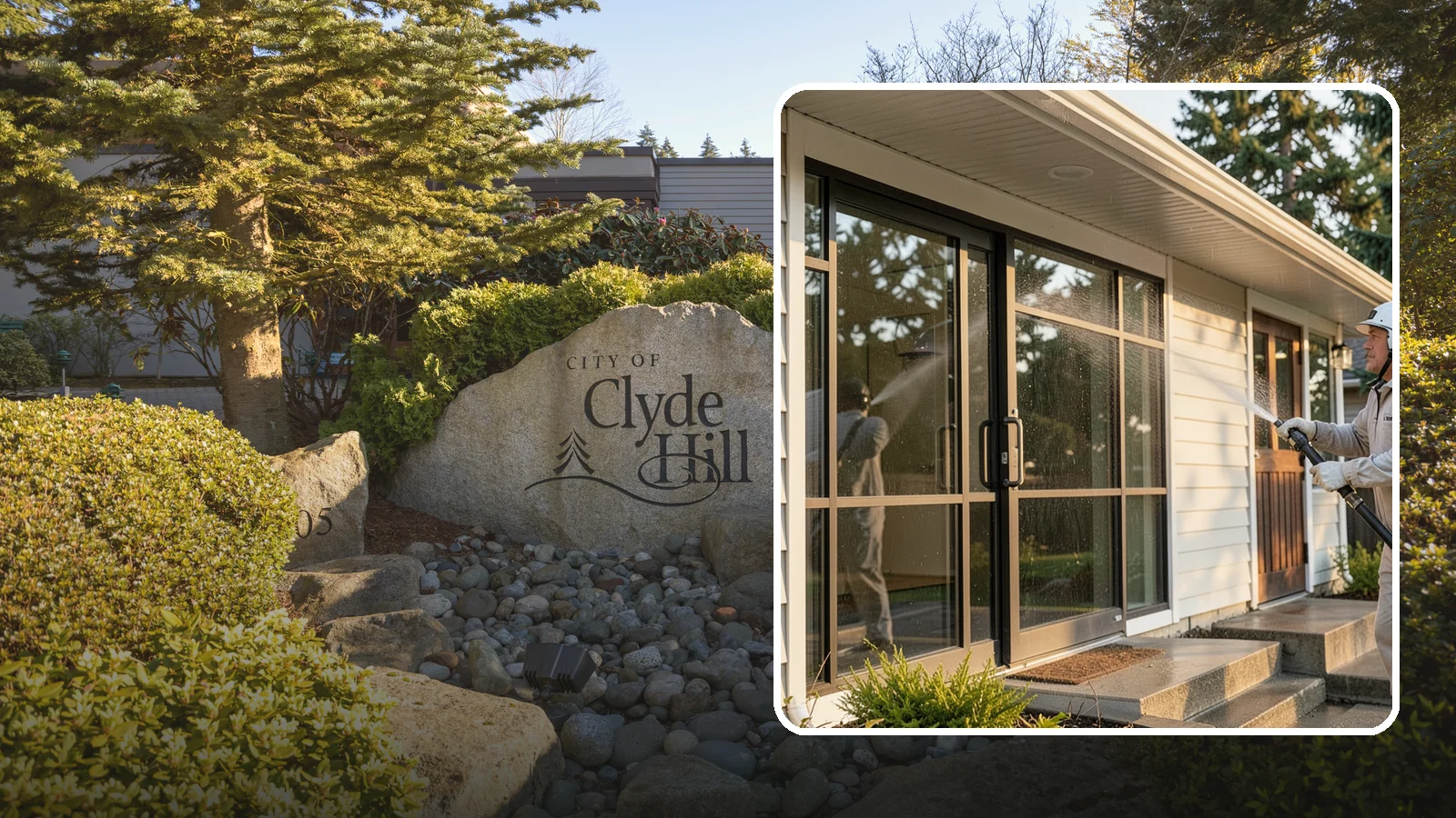 Bank Exterior Cleaning in Clyde Hill, King County, WA - Polished exterior cleaning for banks and credit unions that keeps facades, entrances, ATM areas, and drive-up lanes looking...