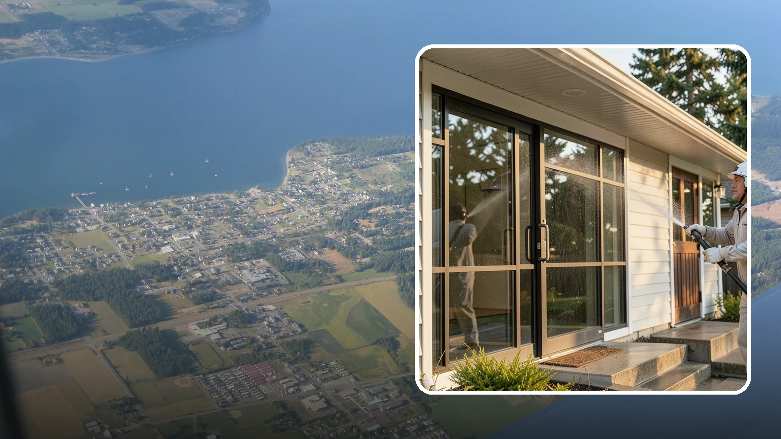 Bank Exterior Cleaning in Coupeville, Island County, WA - Polished exterior cleaning for banks and credit unions that keeps facades, entrances, ATM areas, and drive-up lanes looking...
