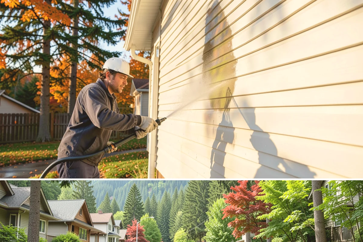 Bank Exterior Cleaning in Darrington, Snohomish County, WA - Quarterly cleaning keeps a bank exterior consistently sharp, with added attention in spring when pollen and algae peak.