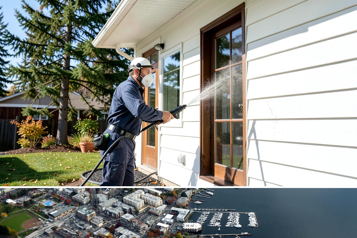 Bank Exterior Cleaning in Kirkland, King County, WA - Quarterly cleaning keeps a bank exterior consistently sharp, with added attention in spring when pollen and algae peak.