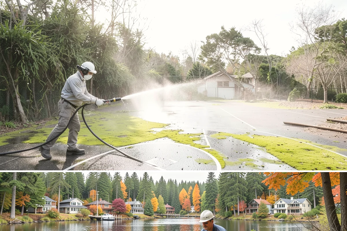 Bank Exterior Cleaning in La Conner, Skagit County, WA - Quarterly cleaning keeps a bank exterior consistently sharp, with added attention in spring when pollen and algae peak.