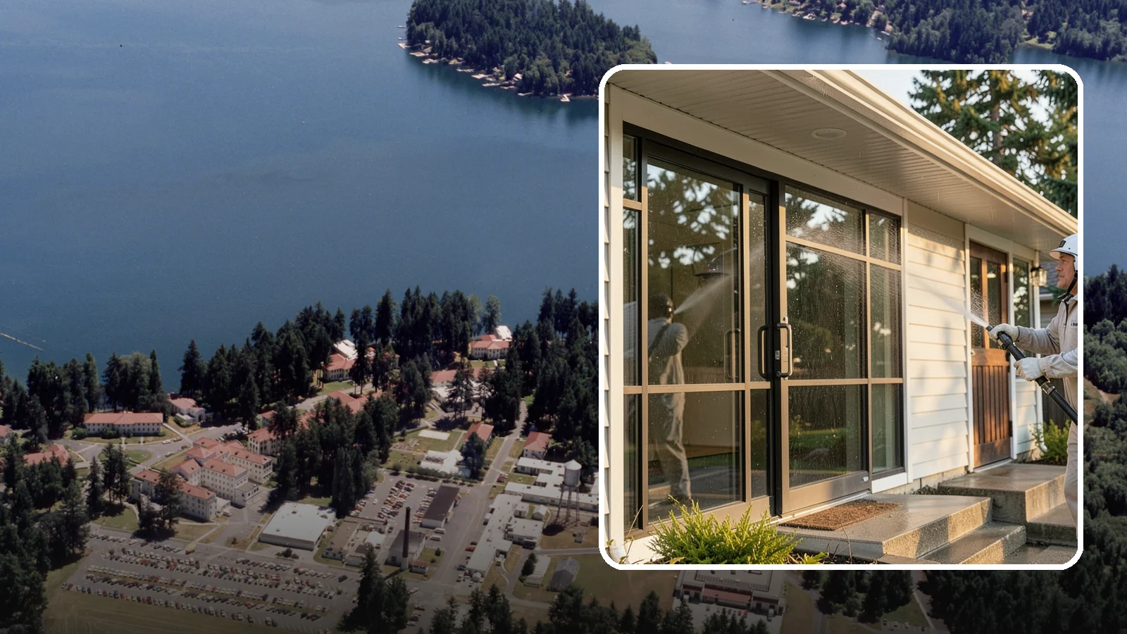 Bank Exterior Cleaning in Lakewood, Pierce County, WA - Polished exterior cleaning for banks and credit unions that keeps facades, entrances, ATM areas, and drive-up lanes looking...