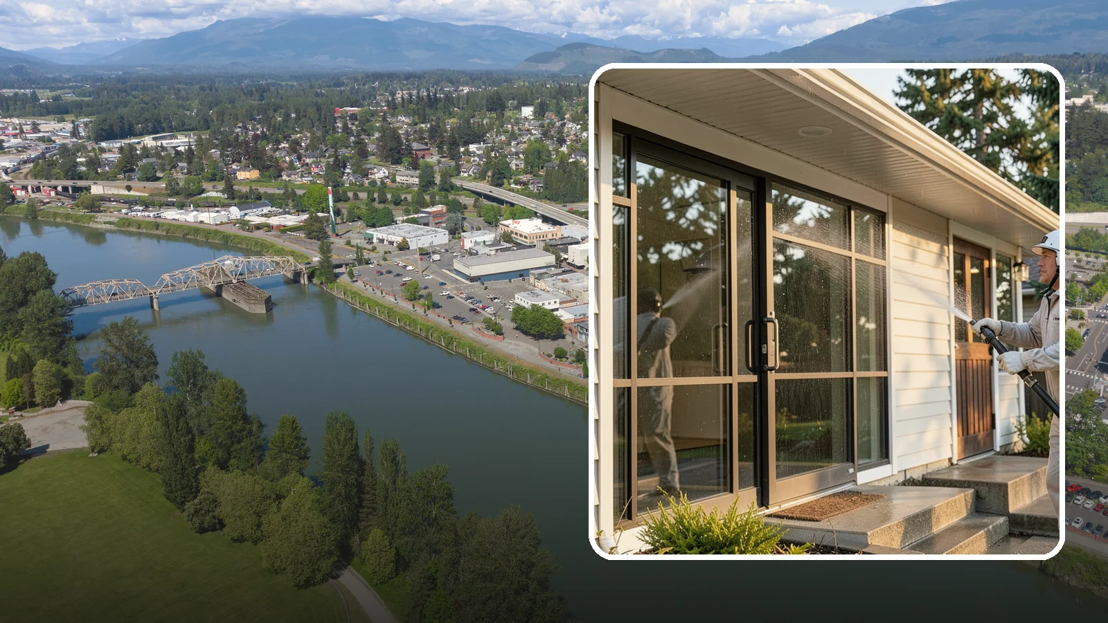 Bank Exterior Cleaning in Mount Vernon, Skagit County, WA - Polished exterior cleaning for banks and credit unions that keeps facades, entrances, ATM areas, and drive-up lanes looking...