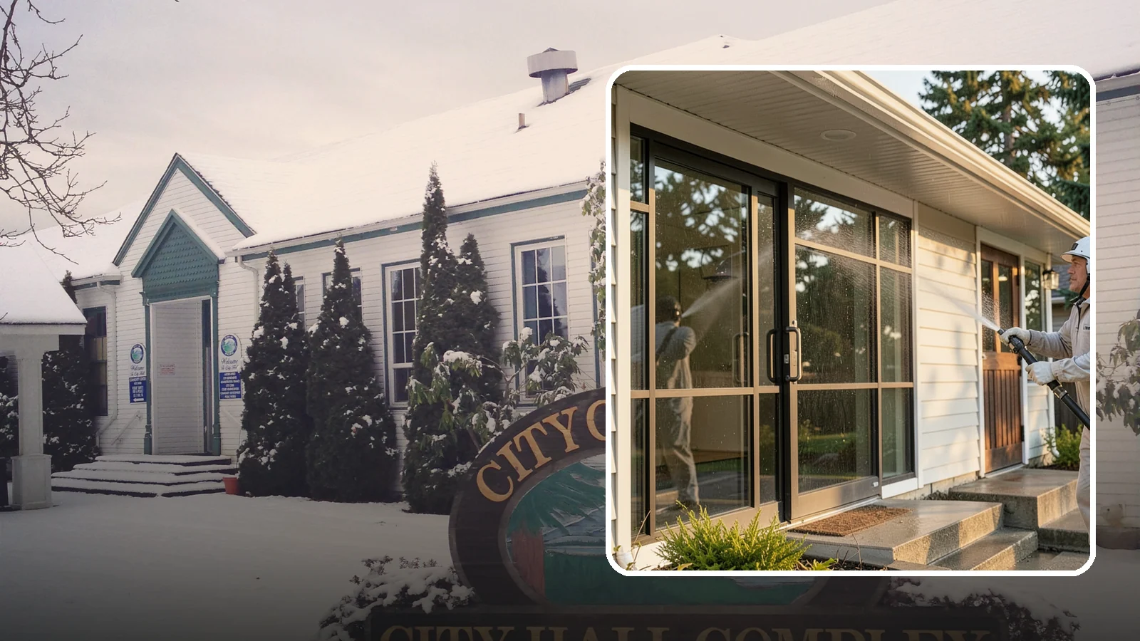 Bank Exterior Cleaning in Pacific, King County, WA - Polished exterior cleaning for banks and credit unions that keeps facades, entrances, ATM areas, and drive-up lanes looking...