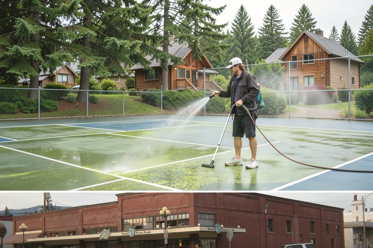 Bank Exterior Cleaning in Sedro-Woolley, Skagit County, WA - Quarterly cleaning keeps a bank exterior consistently sharp, with added attention in spring when pollen and algae peak.