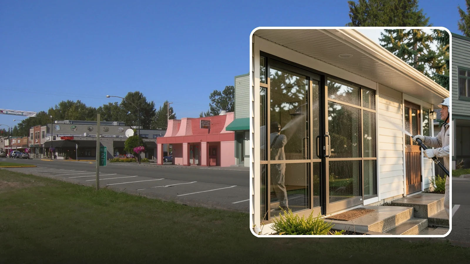 Bank Exterior Cleaning in Snoqualmie, King County, WA - Polished exterior cleaning for banks and credit unions that keeps facades, entrances, ATM areas, and drive-up lanes looking...