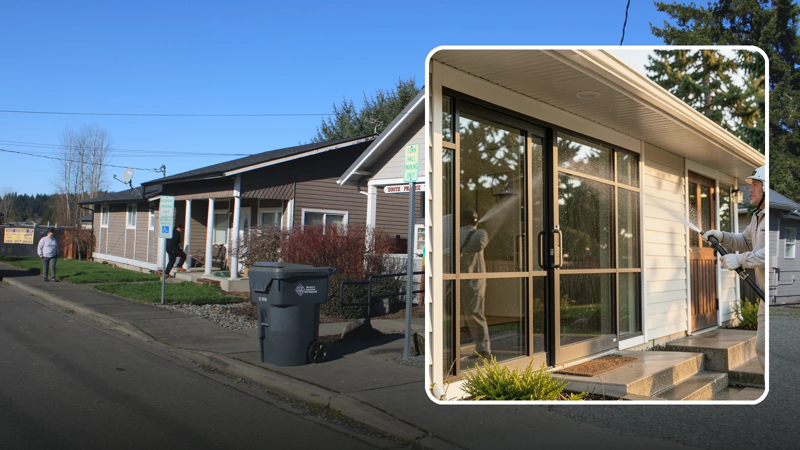 Bank Exterior Cleaning in South Prairie, Pierce County, WA - Polished exterior cleaning for banks and credit unions that keeps facades, entrances, ATM areas, and drive-up lanes looking...