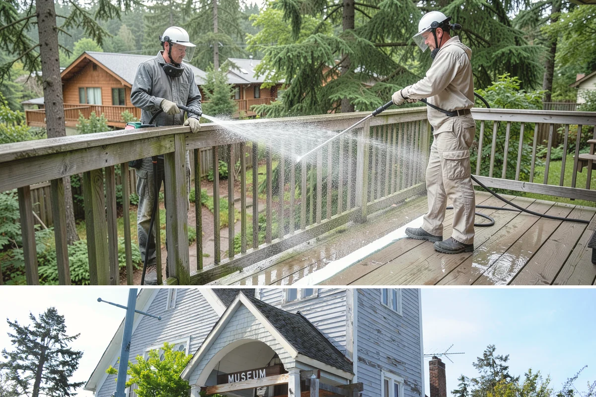 Bank Exterior Cleaning in Steilacoom, Pierce County, WA - Quarterly cleaning keeps a bank exterior consistently sharp, with added attention in spring when pollen and algae peak.