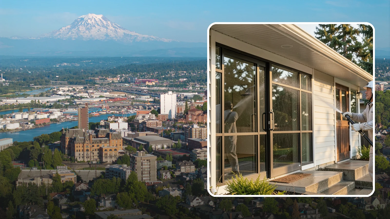 Bank Exterior Cleaning in Tacoma, Pierce County, WA - Polished exterior cleaning for banks and credit unions that keeps facades, entrances, ATM areas, and drive-up lanes looking...