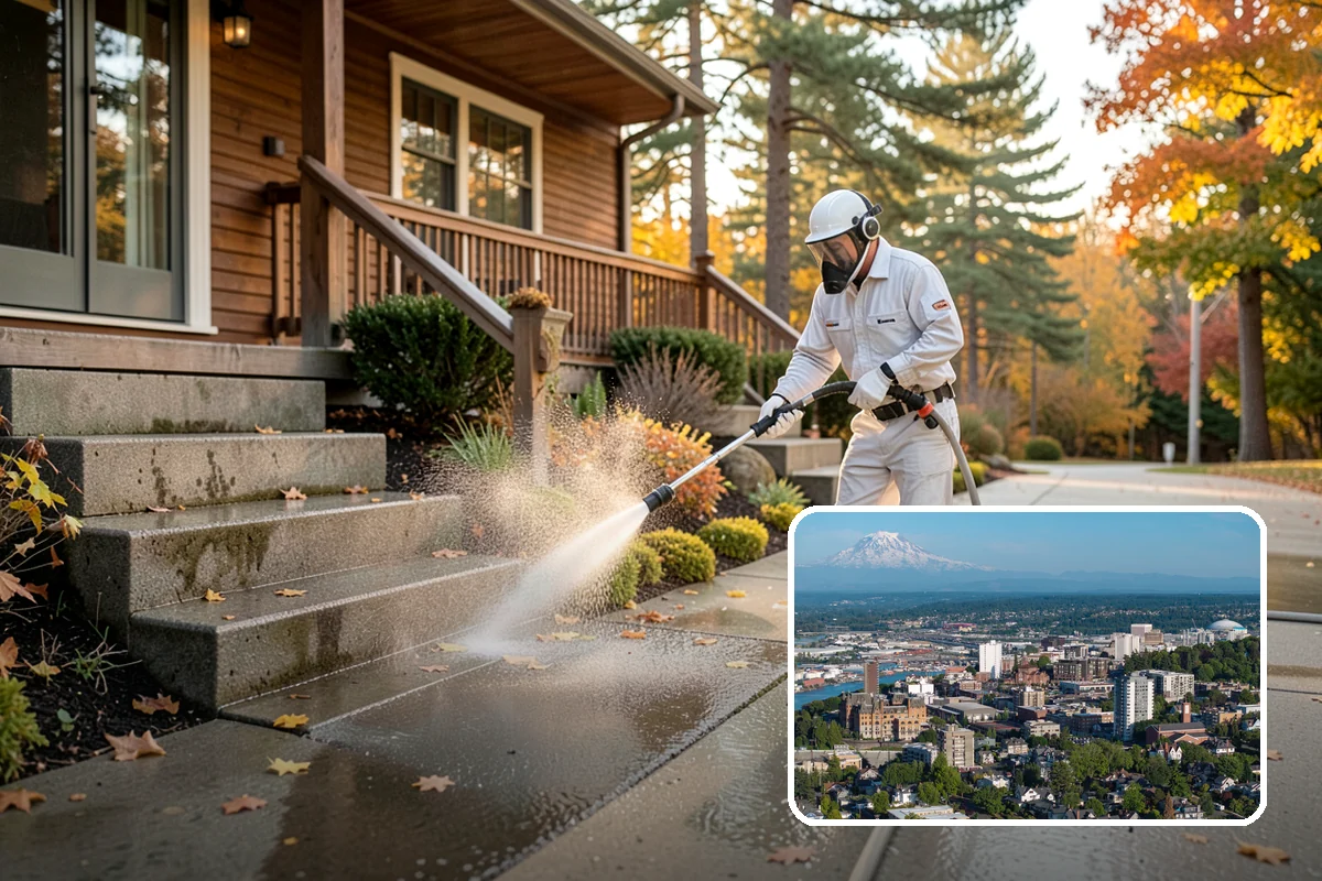 Bank Exterior Cleaning in Tacoma, Pierce County, WA - Maintains a clean, trustworthy image at every customer touch point