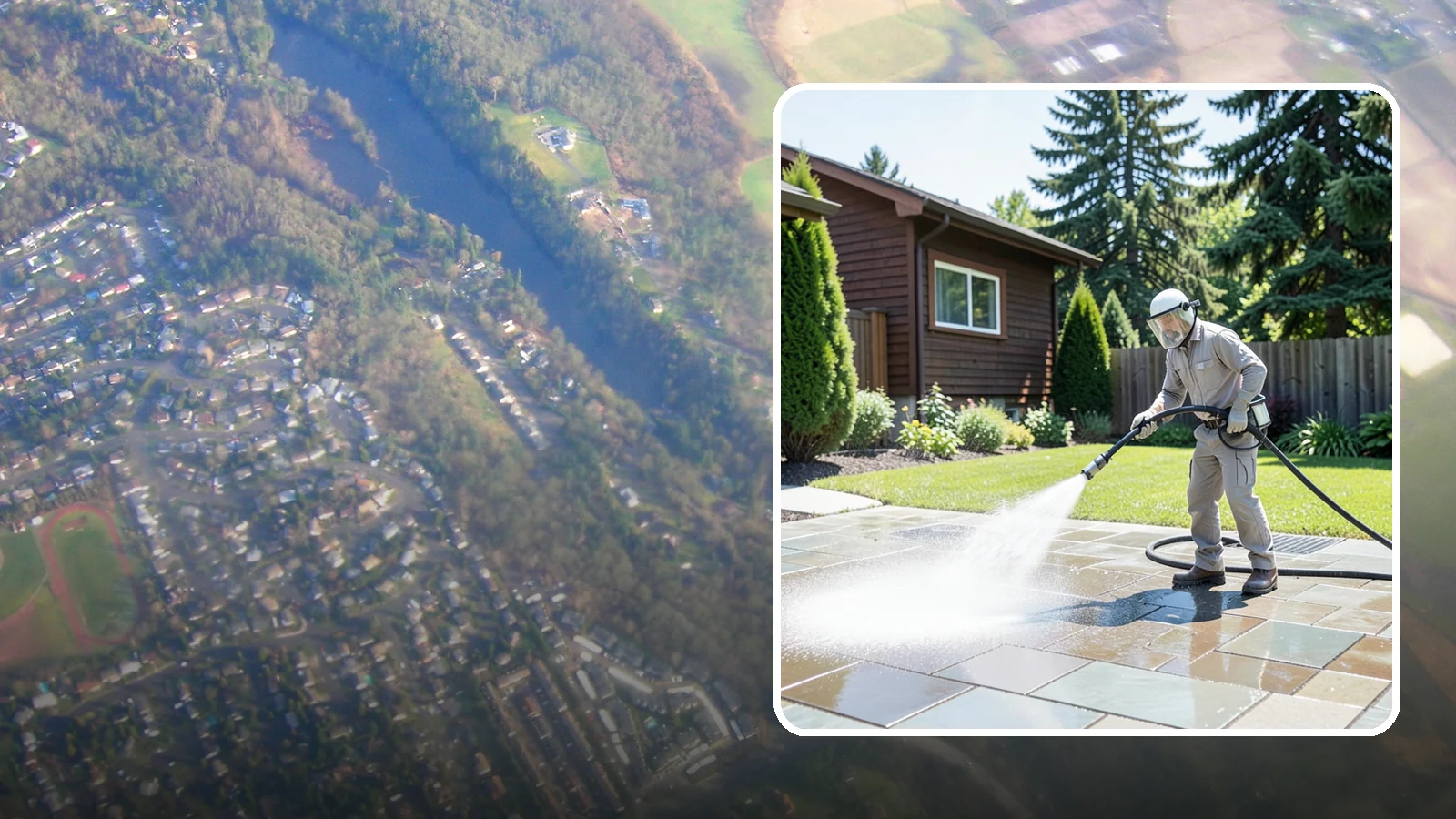 Bar & Restaurant Patio Cleaning in Algona, King County, WA - Deep patio cleaning for bars and restaurants that removes grease, food spills, gum, and algae from the outdoor dining areas...
