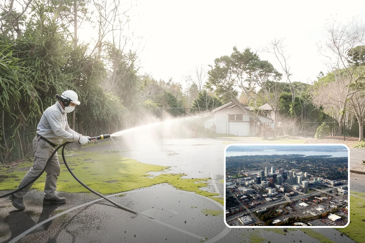 Bar & Restaurant Patio Cleaning in Bellevue, King County, WA - Breaks down grease and sugar ground into patio surfaces