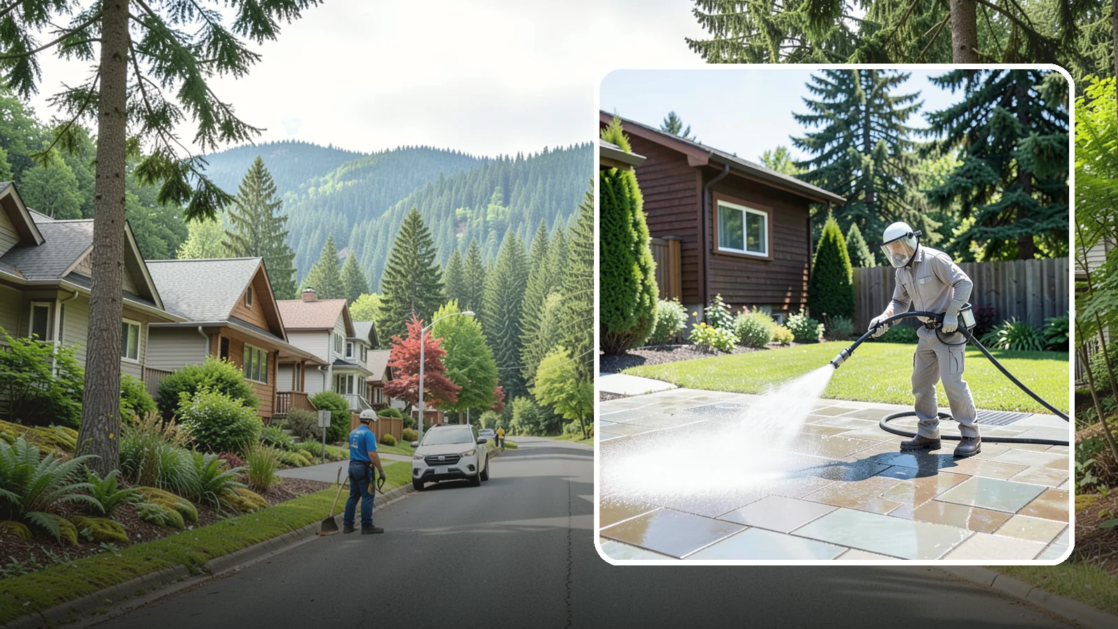 Bar & Restaurant Patio Cleaning in Darrington, Snohomish County, WA - Deep patio cleaning for bars and restaurants that removes grease, food spills, gum, and algae from the outdoor dining areas...