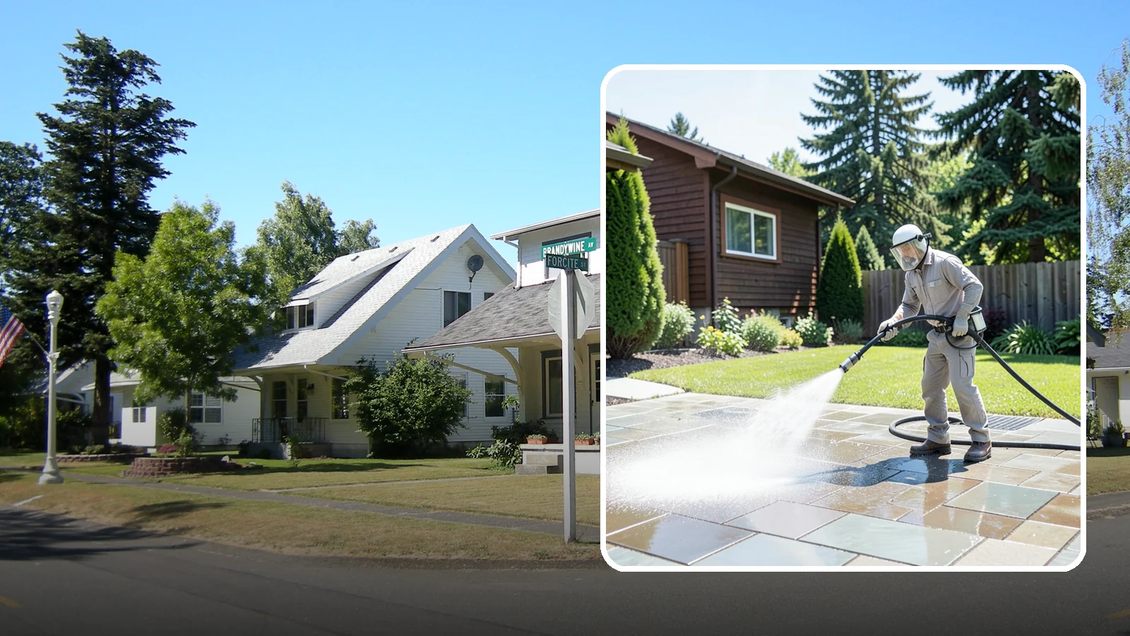 Bar & Restaurant Patio Cleaning in DuPont, Pierce County, WA - Deep patio cleaning for bars and restaurants that removes grease, food spills, gum, and algae from the outdoor dining areas...