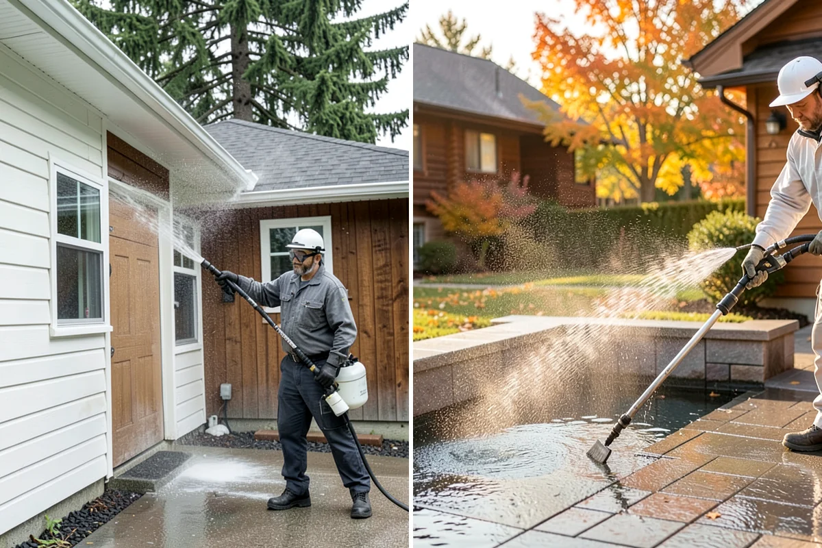 Bar & Restaurant Patio Cleaning in DuPont, Pierce County, WA - Pre-treat greasy zones and around table and bar areas