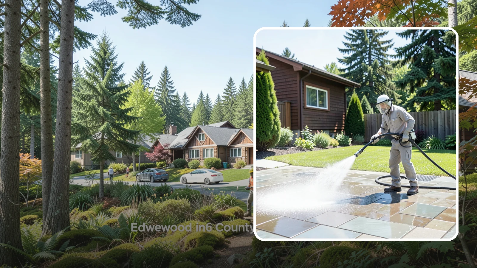 Bar & Restaurant Patio Cleaning in Edgewood, Pierce County, WA - Deep patio cleaning for bars and restaurants that removes grease, food spills, gum, and algae from the outdoor dining areas...