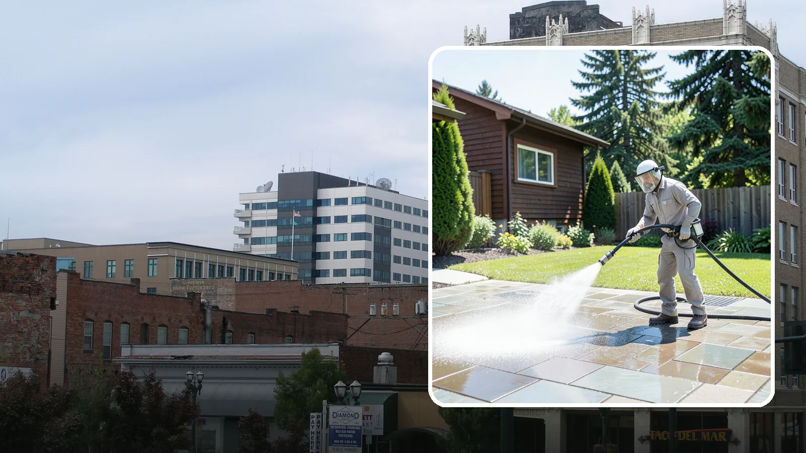 Bar & Restaurant Patio Cleaning in Everett, Snohomish County, WA - Deep patio cleaning for bars and restaurants that removes grease, food spills, gum, and algae from the outdoor dining areas...
