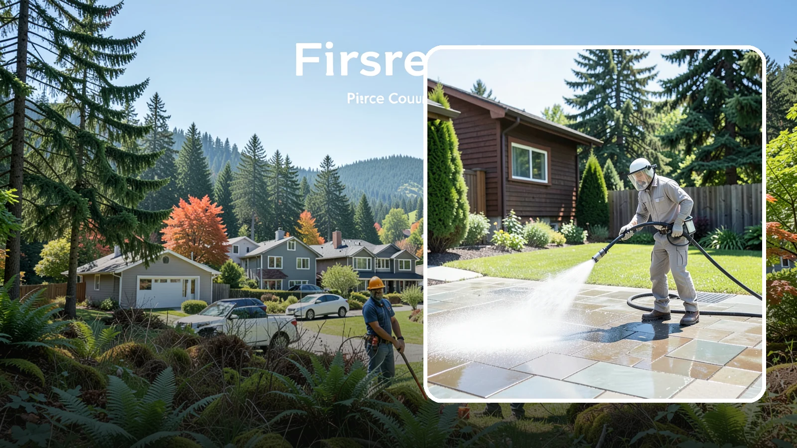 Bar & Restaurant Patio Cleaning in Fircrest, Pierce County, WA - Deep patio cleaning for bars and restaurants that removes grease, food spills, gum, and algae from the outdoor dining areas...