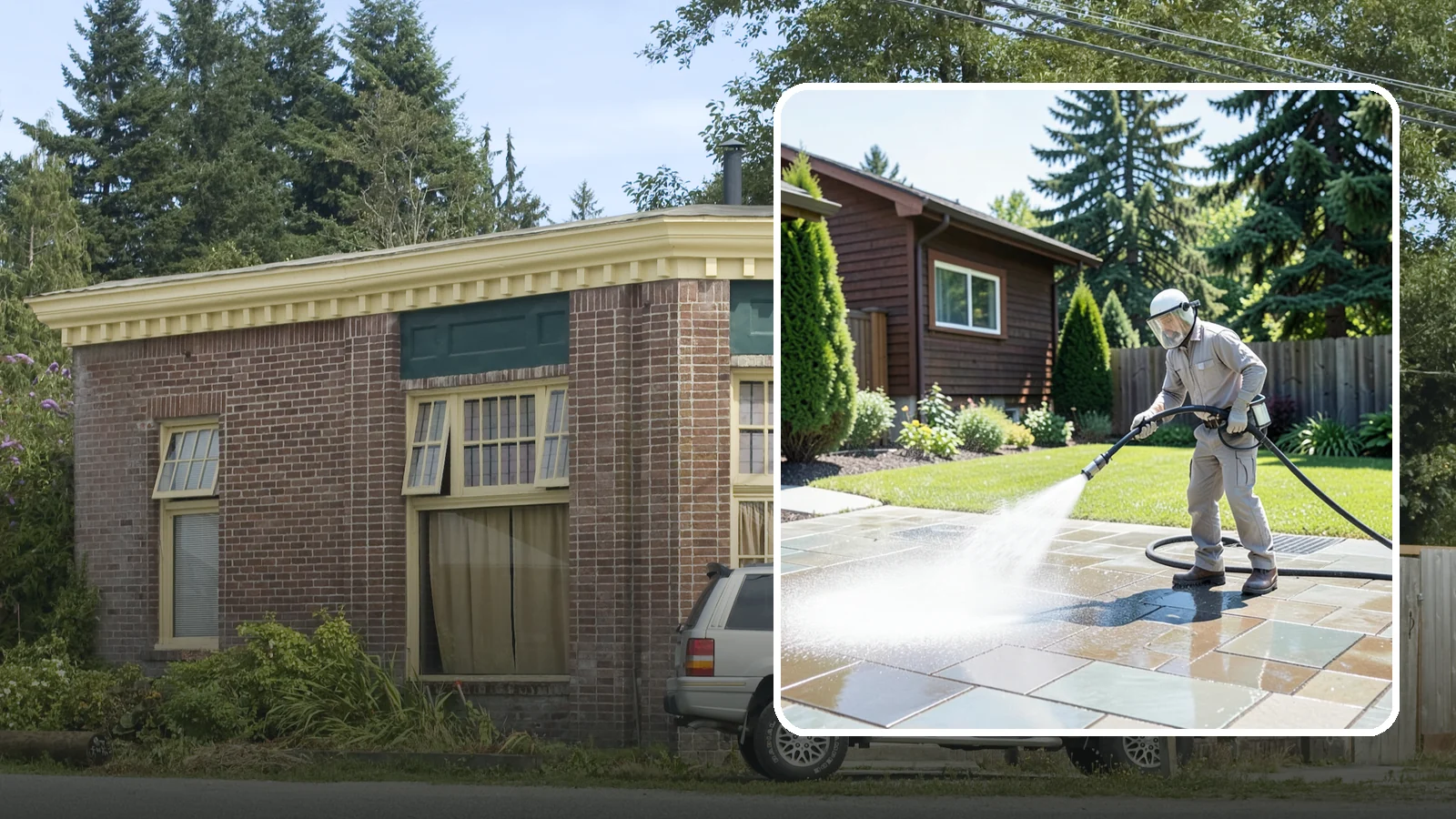 Bar & Restaurant Patio Cleaning in Hamilton, Skagit County, WA - Deep patio cleaning for bars and restaurants that removes grease, food spills, gum, and algae from the outdoor dining areas...