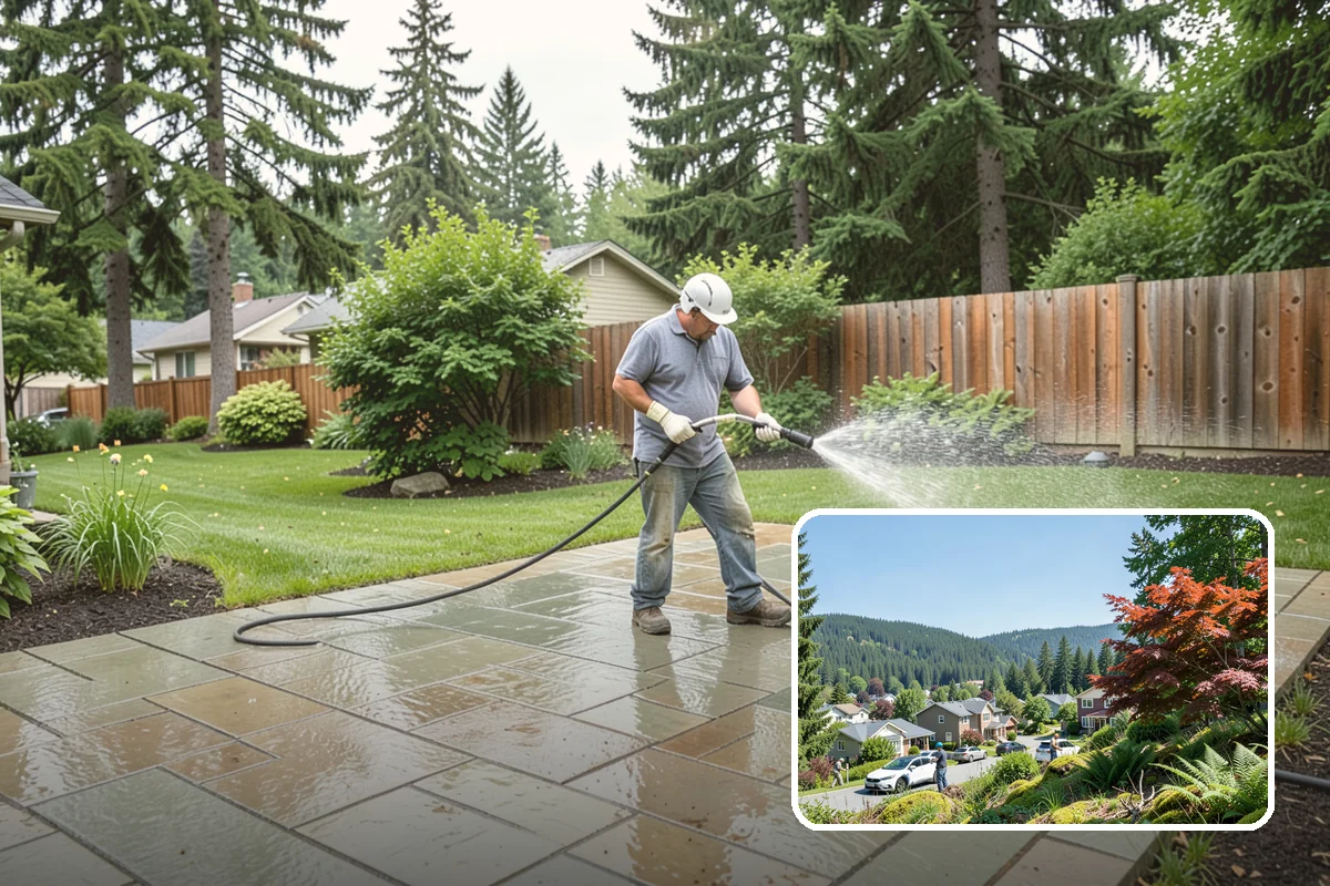 Bar & Restaurant Patio Cleaning in Index, Snohomish County, WA - Breaks down grease and sugar ground into patio surfaces