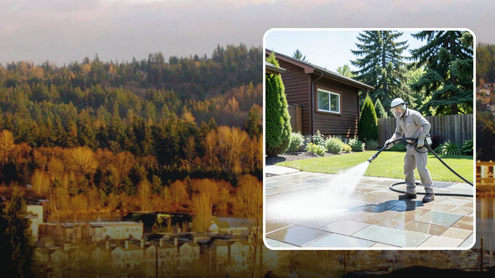 Bar & Restaurant Patio Cleaning in Kenmore, King County, WA - Deep patio cleaning for bars and restaurants that removes grease, food spills, gum, and algae from the outdoor dining areas...