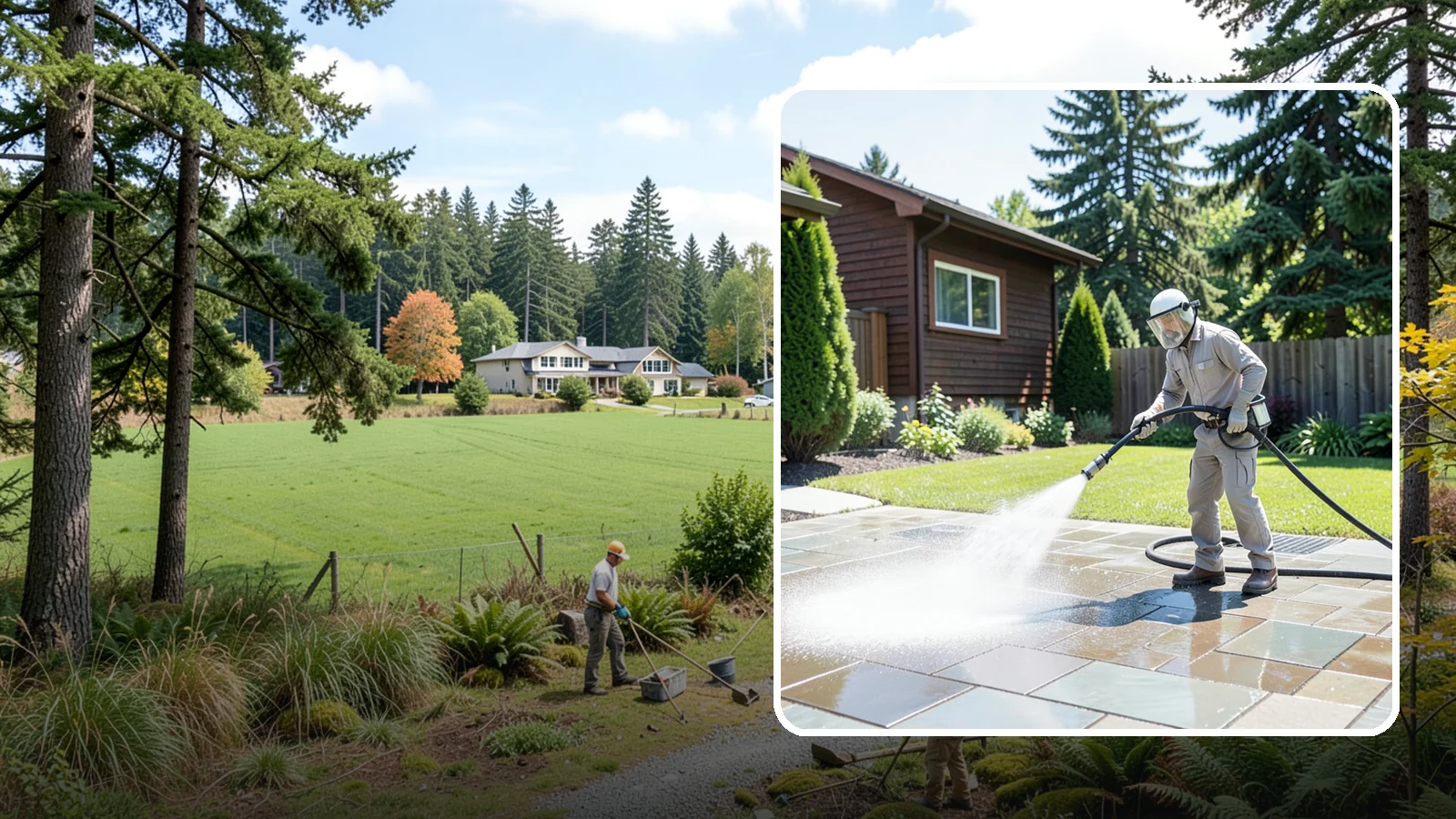 Bar & Restaurant Patio Cleaning in Lyman, Skagit County, WA - Deep patio cleaning for bars and restaurants that removes grease, food spills, gum, and algae from the outdoor dining areas...