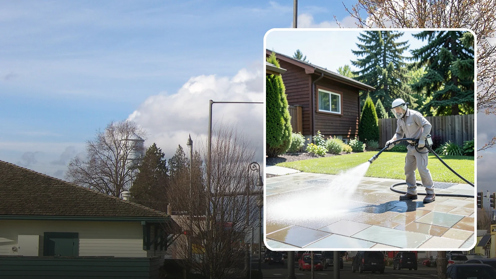 Bar & Restaurant Patio Cleaning in Marysville, Snohomish County, WA - Deep patio cleaning for bars and restaurants that removes grease, food spills, gum, and algae from the outdoor dining areas...