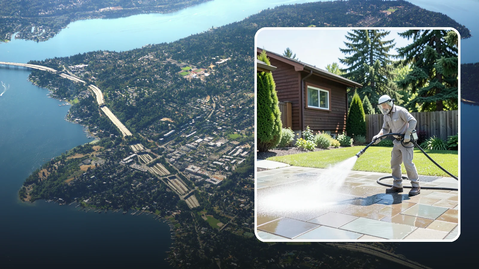 Bar & Restaurant Patio Cleaning in Mercer Island, King County, WA - Deep patio cleaning for bars and restaurants that removes grease, food spills, gum, and algae from the outdoor dining areas...