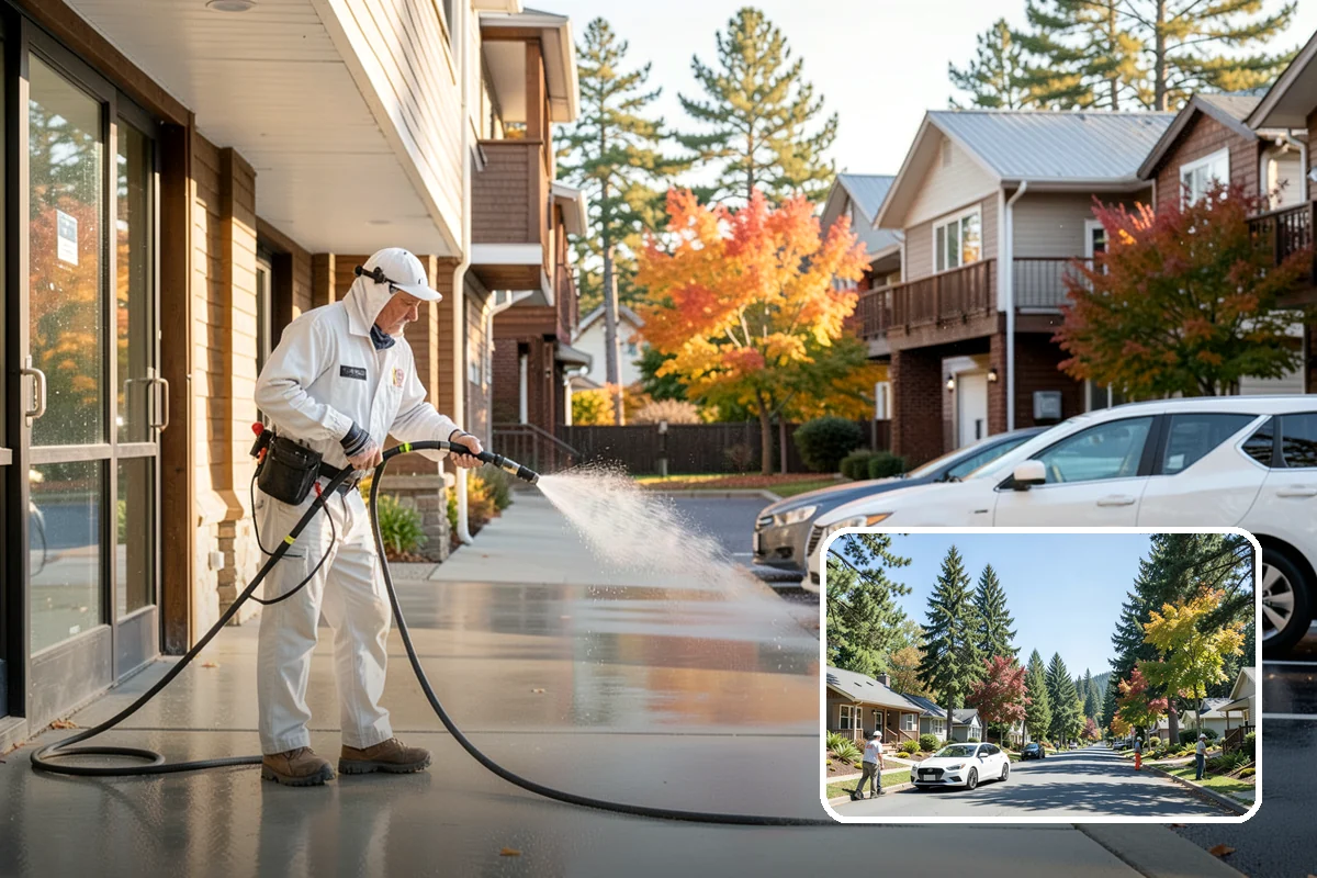 Bar & Restaurant Patio Cleaning in Orting, Pierce County, WA - Breaks down grease and sugar ground into patio surfaces