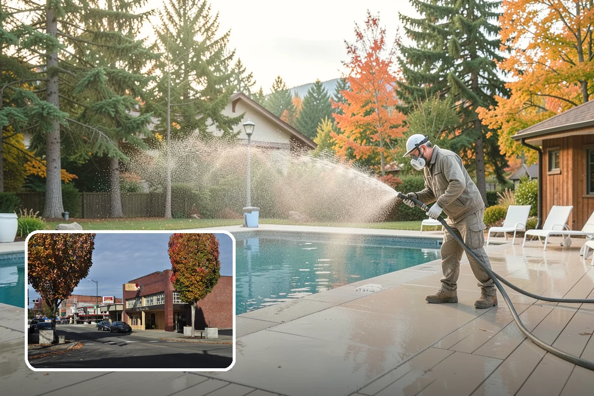 Bar & Restaurant Patio Cleaning in Puyallup, Pierce County, WA - Breaks down grease and sugar ground into patio surfaces