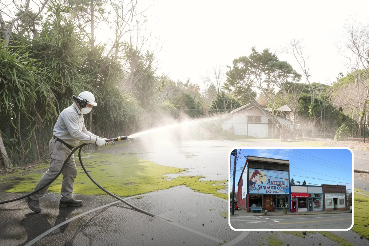 Bar & Restaurant Patio Cleaning in Ruston, Pierce County, WA - Breaks down grease and sugar ground into patio surfaces