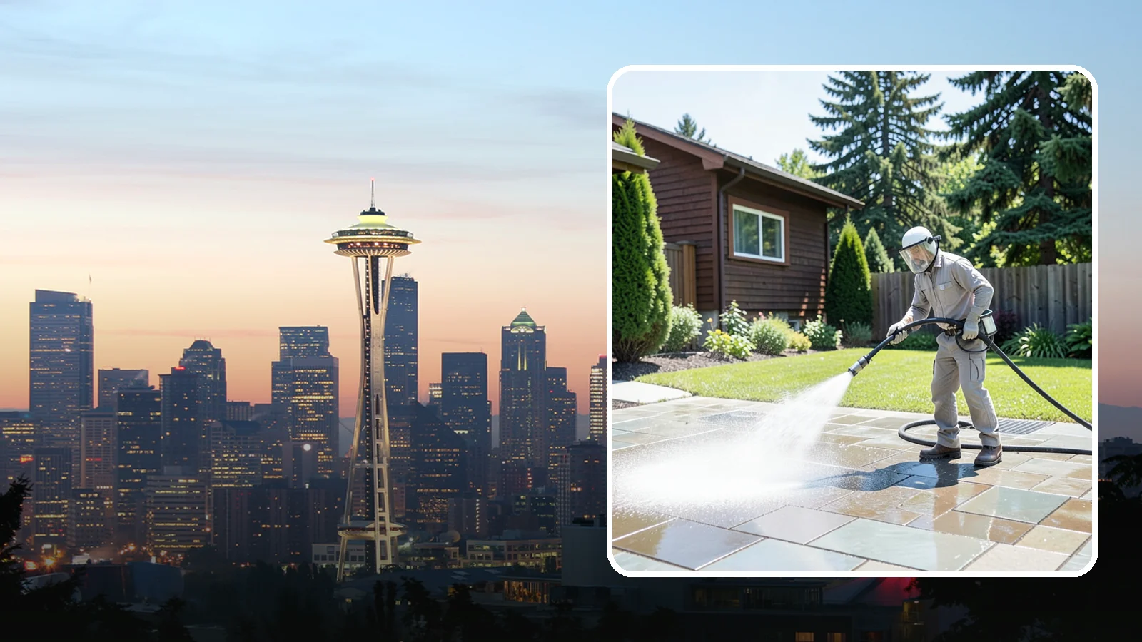 Bar & Restaurant Patio Cleaning in Seattle, King County, WA - Deep patio cleaning for bars and restaurants that removes grease, food spills, gum, and algae from the outdoor dining areas...