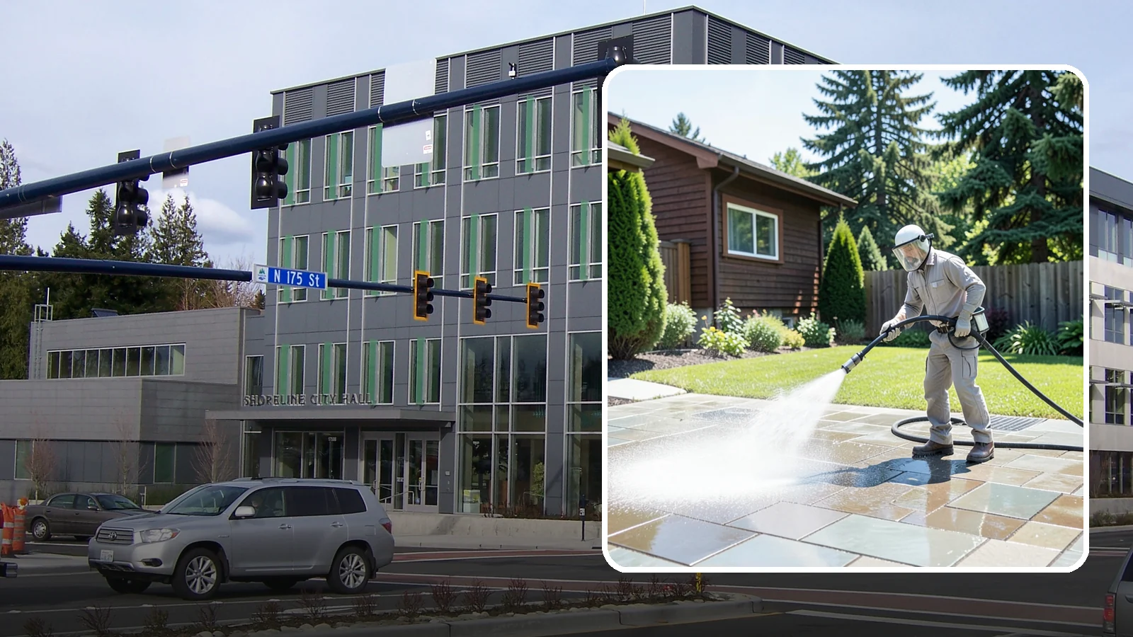 Bar & Restaurant Patio Cleaning in Shoreline, King County, WA - Deep patio cleaning for bars and restaurants that removes grease, food spills, gum, and algae from the outdoor dining areas...