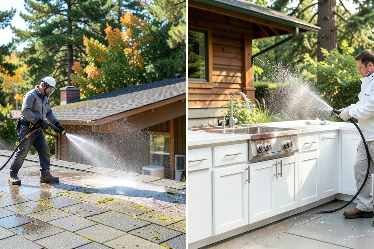 Bar & Restaurant Patio Cleaning in Shoreline, King County, WA - Pre-treat greasy zones and around table and bar areas