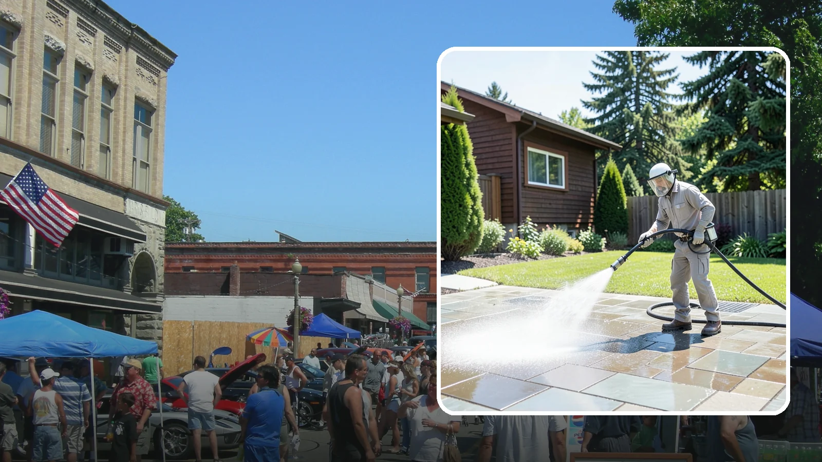 Bar & Restaurant Patio Cleaning in Snohomish, Snohomish County, WA - Deep patio cleaning for bars and restaurants that removes grease, food spills, gum, and algae from the outdoor dining areas...