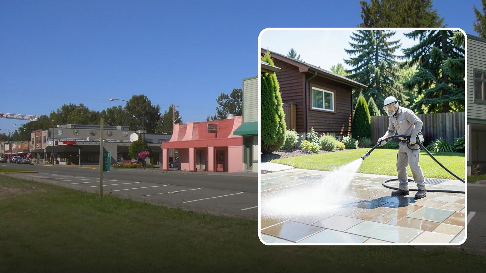 Bar & Restaurant Patio Cleaning in Snoqualmie, King County, WA - Deep patio cleaning for bars and restaurants that removes grease, food spills, gum, and algae from the outdoor dining areas...